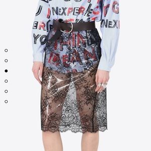 Maison Margiela Black Lace Pencil Skirt Sz 40